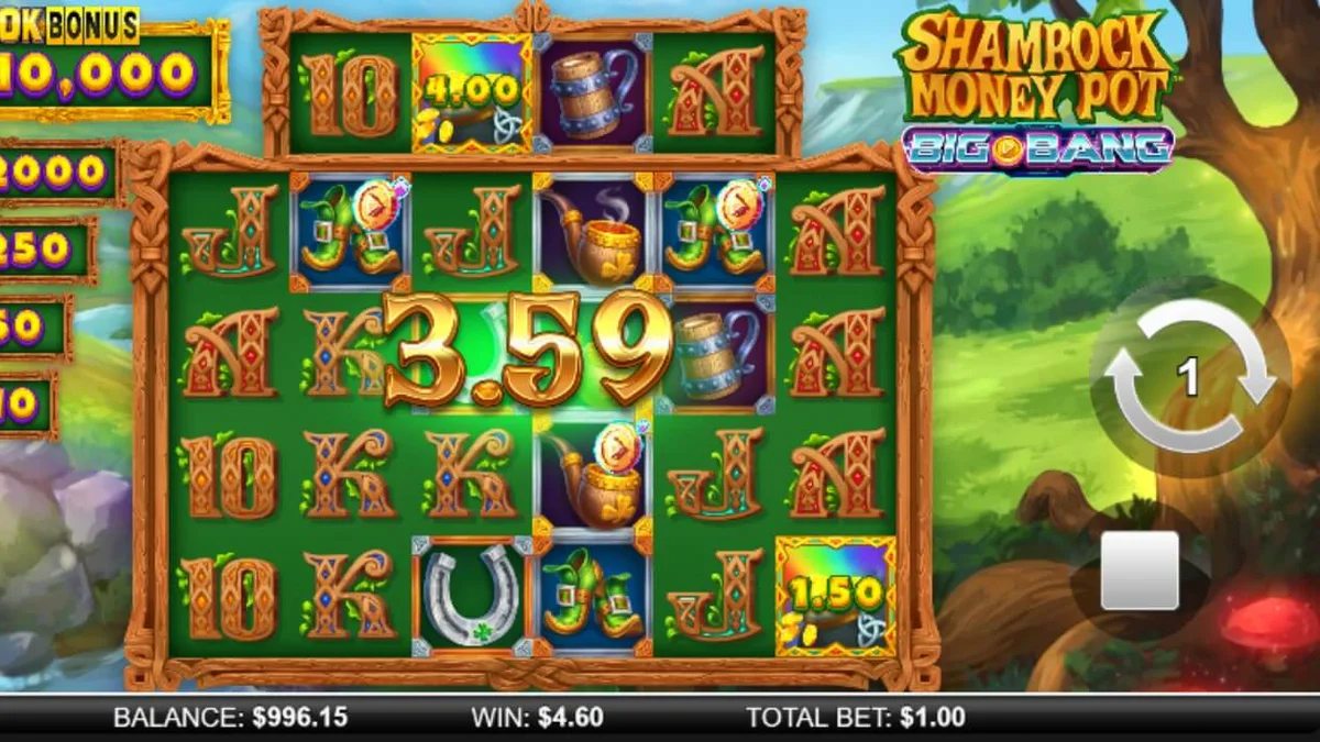 Shamrock Money Pot Big Bang slot gameplay